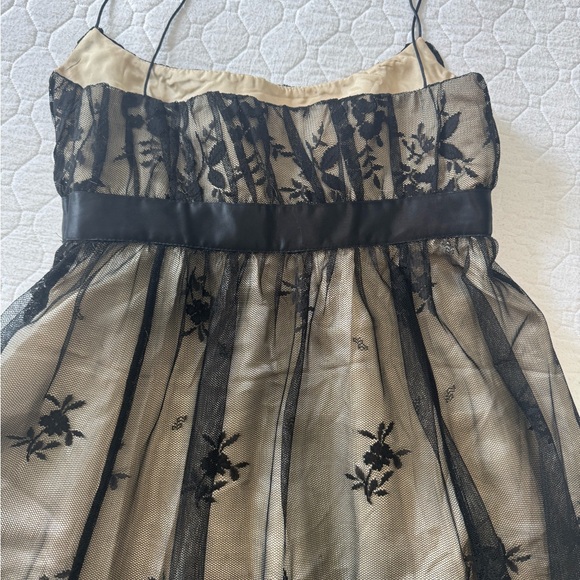 Zara Black and Tan Floral Midi Dress - Picture 6 of 6